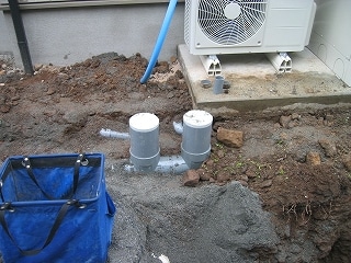 風呂と洗面台からの排水配管
